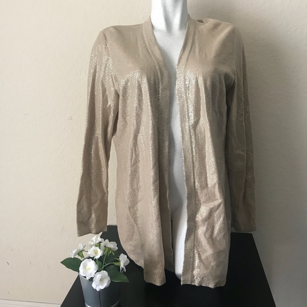 Chico’s Women open cardigan sw. 100% Cotton size 3